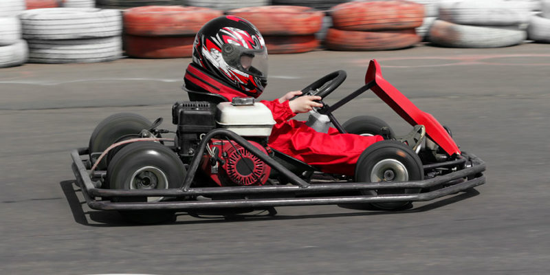 Young  racer on circuit